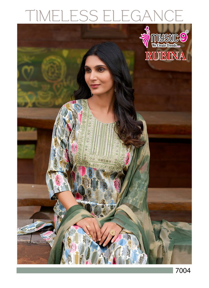 Rubina Vol 7 By Mystic 9 Rayon Kurti With Bottom Dupatta Suppliers In India